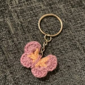 Crochet 2D Butterfly keychain
