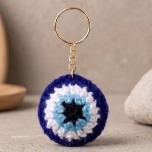 Crochet 3D Evil eye Keychain