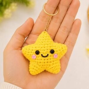 Crochet 3D Star Keychain