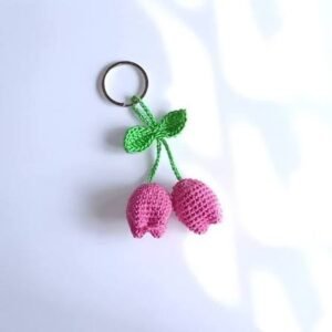 Crochet 3D Tulip Keychain