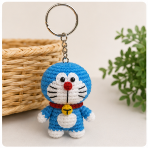 Crochet 3D Doraemon Keychain