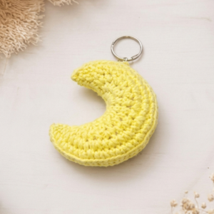 Crochet 3D Moon Keychain