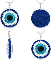 Crochet 2D Evil eye keychain